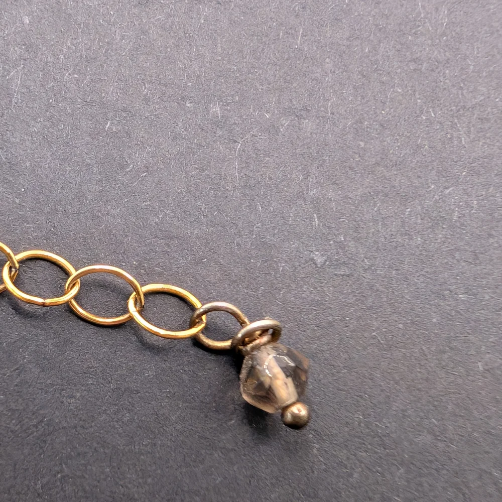 NASHELLE Beaded Necklace Tiered Gold with Gray Brown Beads - Picture 6 of 9